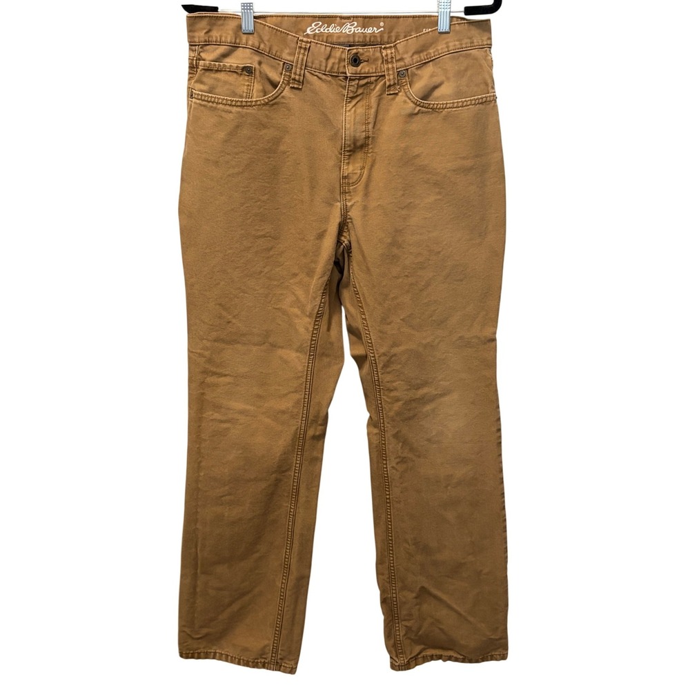 Eddie Bauer Brown Denim Straight Leg Pants Men's Tagged 35/32 Actual 35.5x31.25